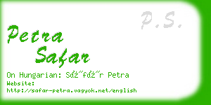 petra safar business card